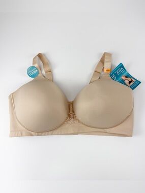Vanity Fair Full Figure Beauty Back Smoother Wireless Bra 38DD Beige NWT 71380